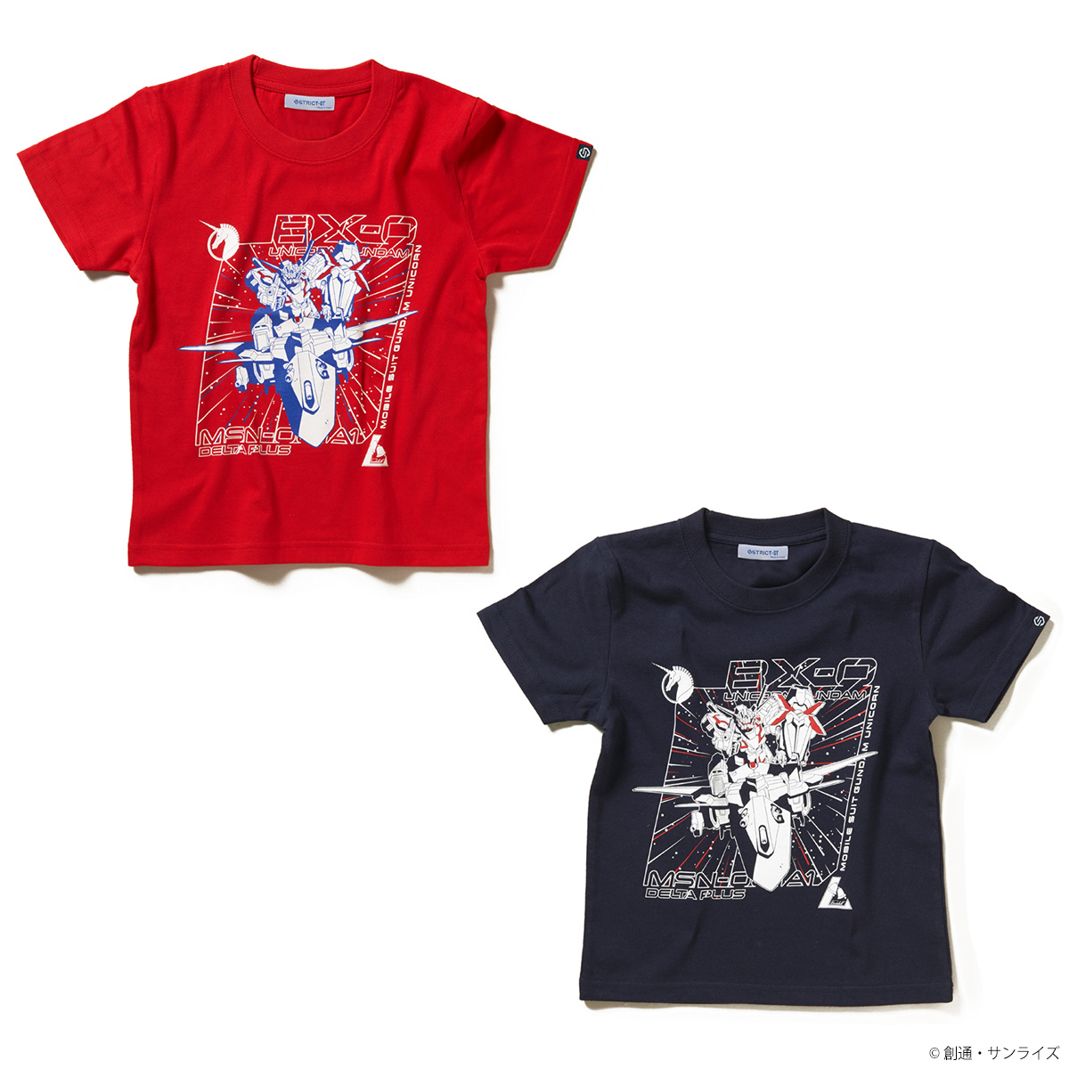 『機動戦士ガンダムUC』キッズTシャツ ユニコーンガンダム＆デルタプラス柄