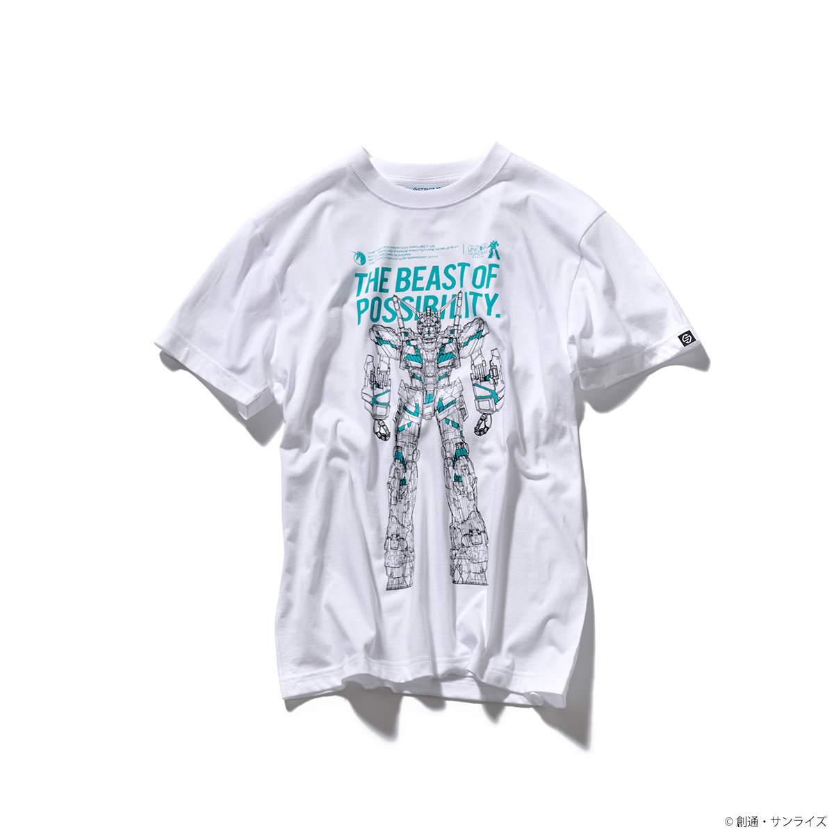 『実物大ユニコーンガンダム立像』Tシャツ 透視図柄 グリーンフレーム
