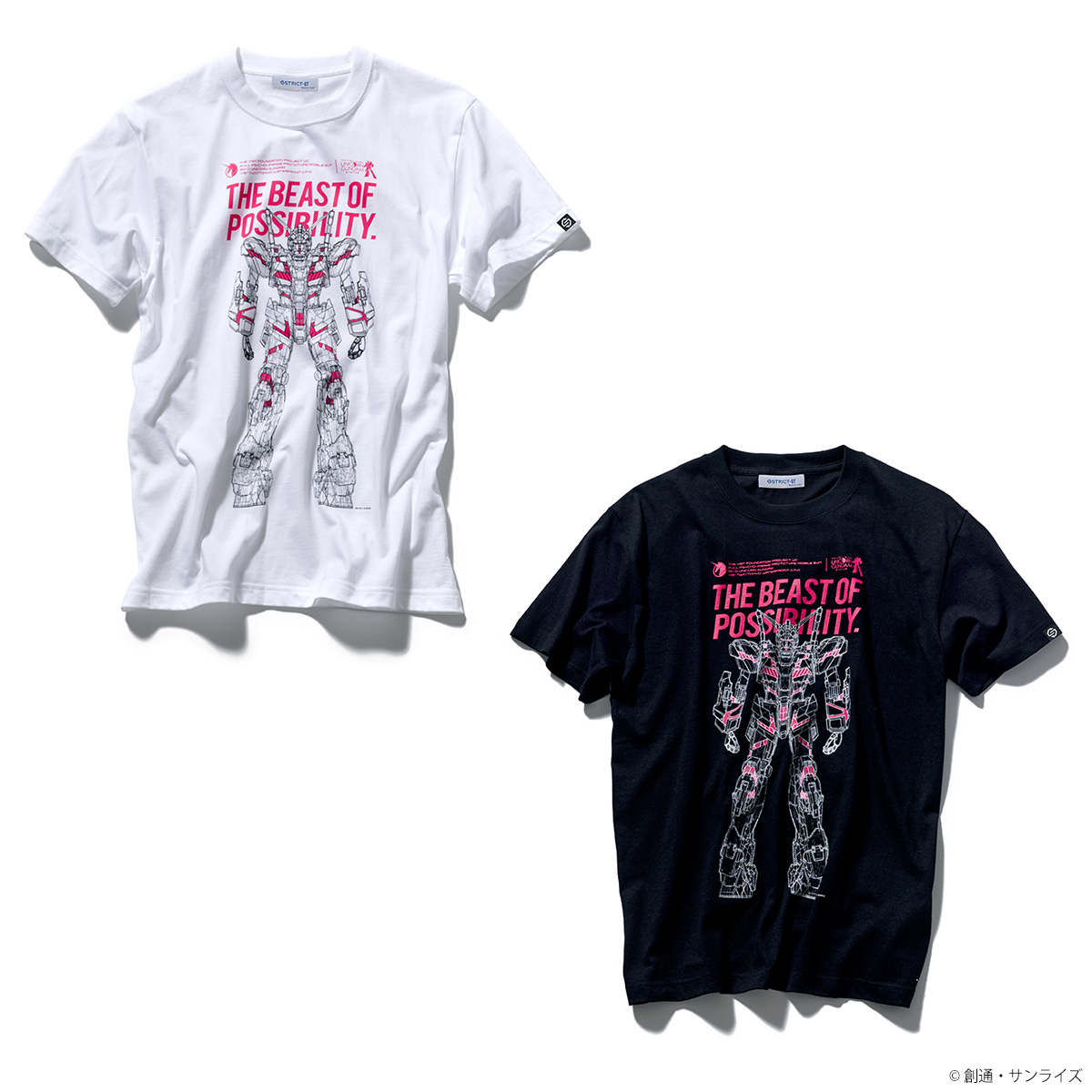 『実物大ユニコーンガンダム立像』Tシャツ 透視図柄 レッドフレーム