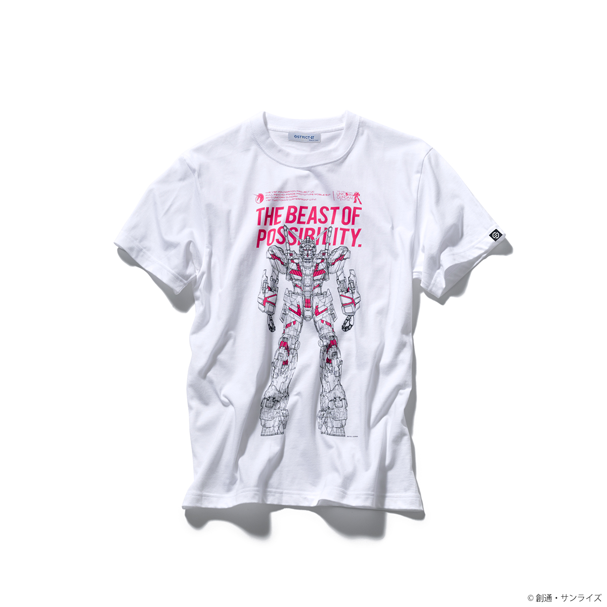 『実物大ユニコーンガンダム立像』Tシャツ 透視図柄 レッドフレーム