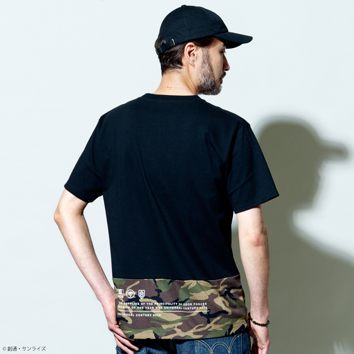 STRICT-G.ARMS『機動戦士ガンダム』 カモフラージュ裾切替Tシャツ ZEON FORCES