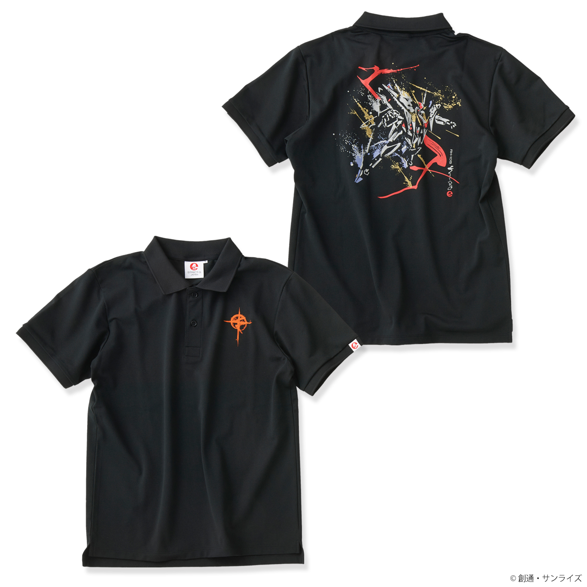 STRICT-G JAPAN 『機動戦士ガンダム 閃光のハサウェイ』 ポロシャツ 筆絵風Ξ（クスィー）ガンダム