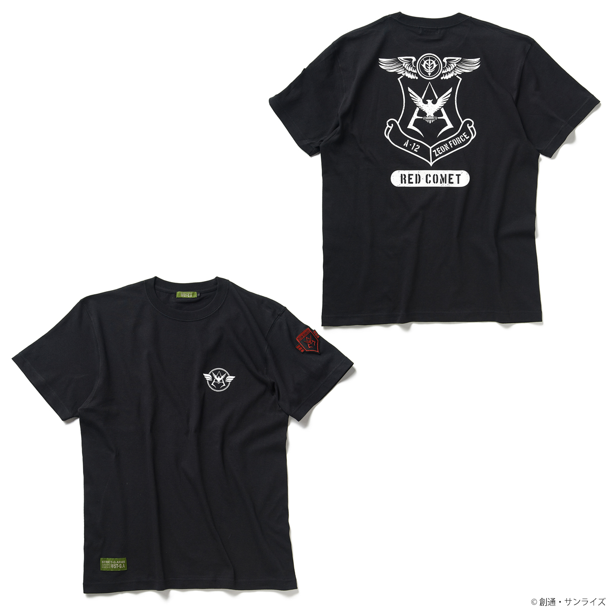 STRICT-G.ARMS『機動戦士ガンダム』ワッペン付きTシャツ RED COMET