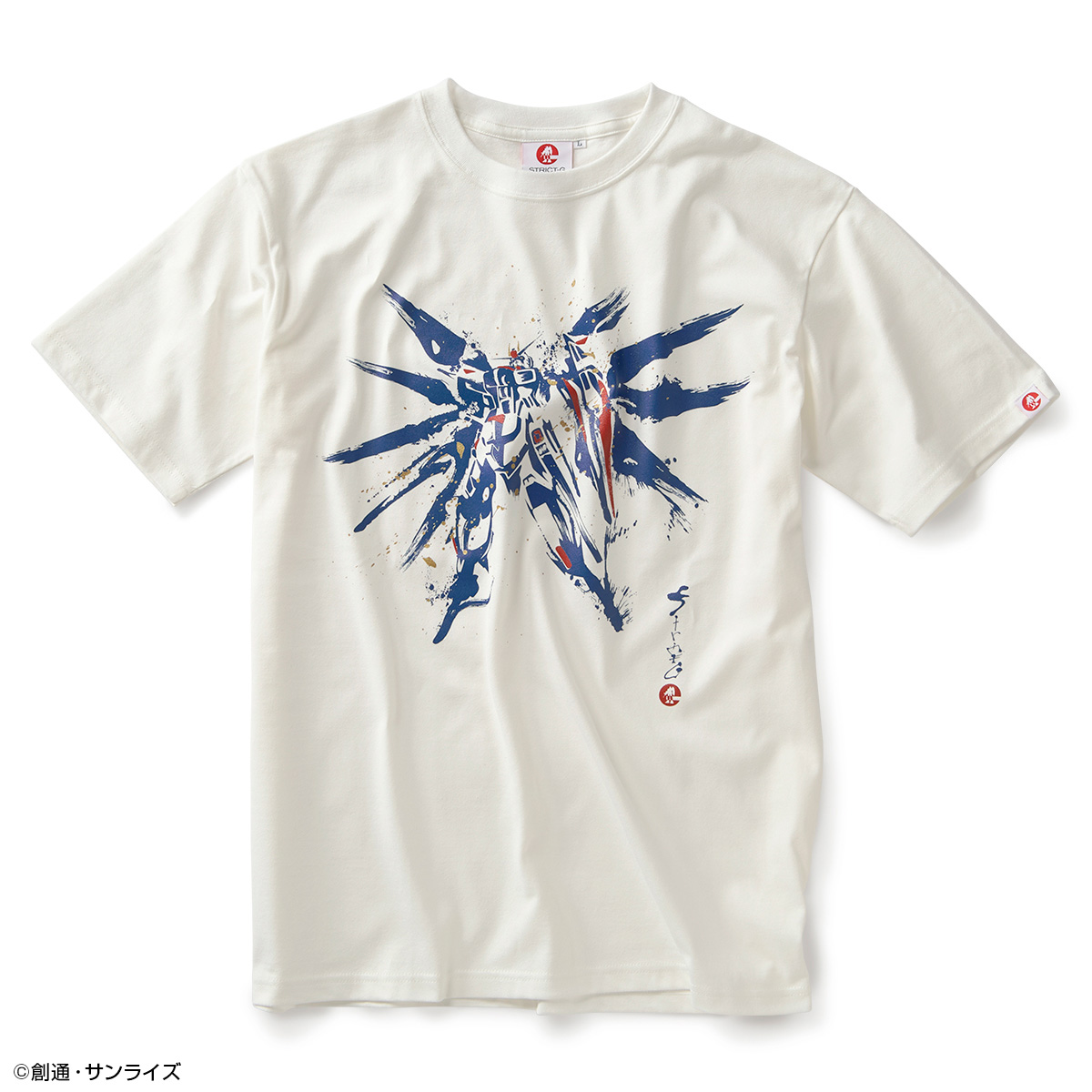 STRICT-G JAPAN『機動戦士ガンダムSEED』Tシャツ 筆絵風フリーダムガンダム柄