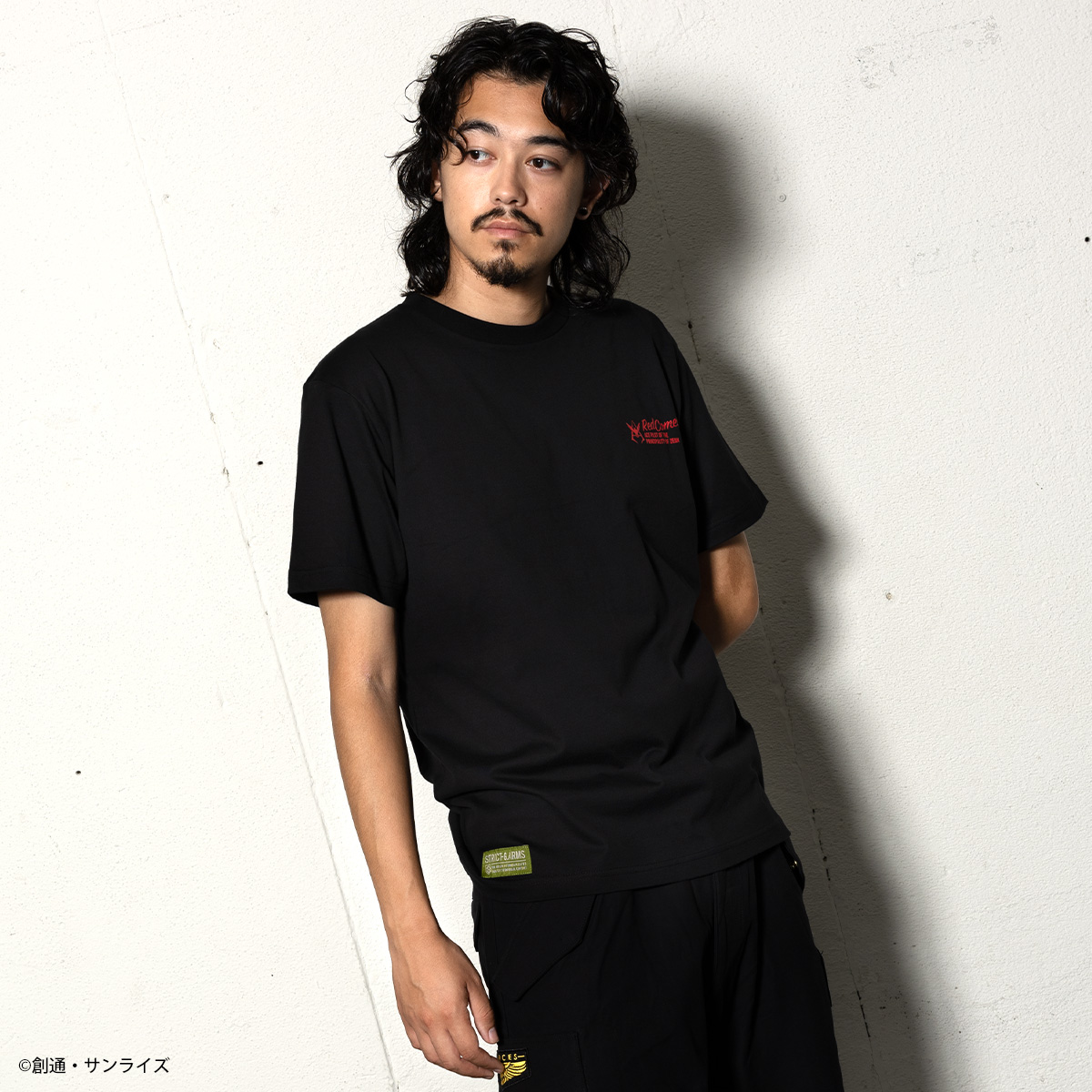 STRICT-G.ARMS『機動戦士ガンダム』ピンストライプ 半袖Tシャツ RED COMET
