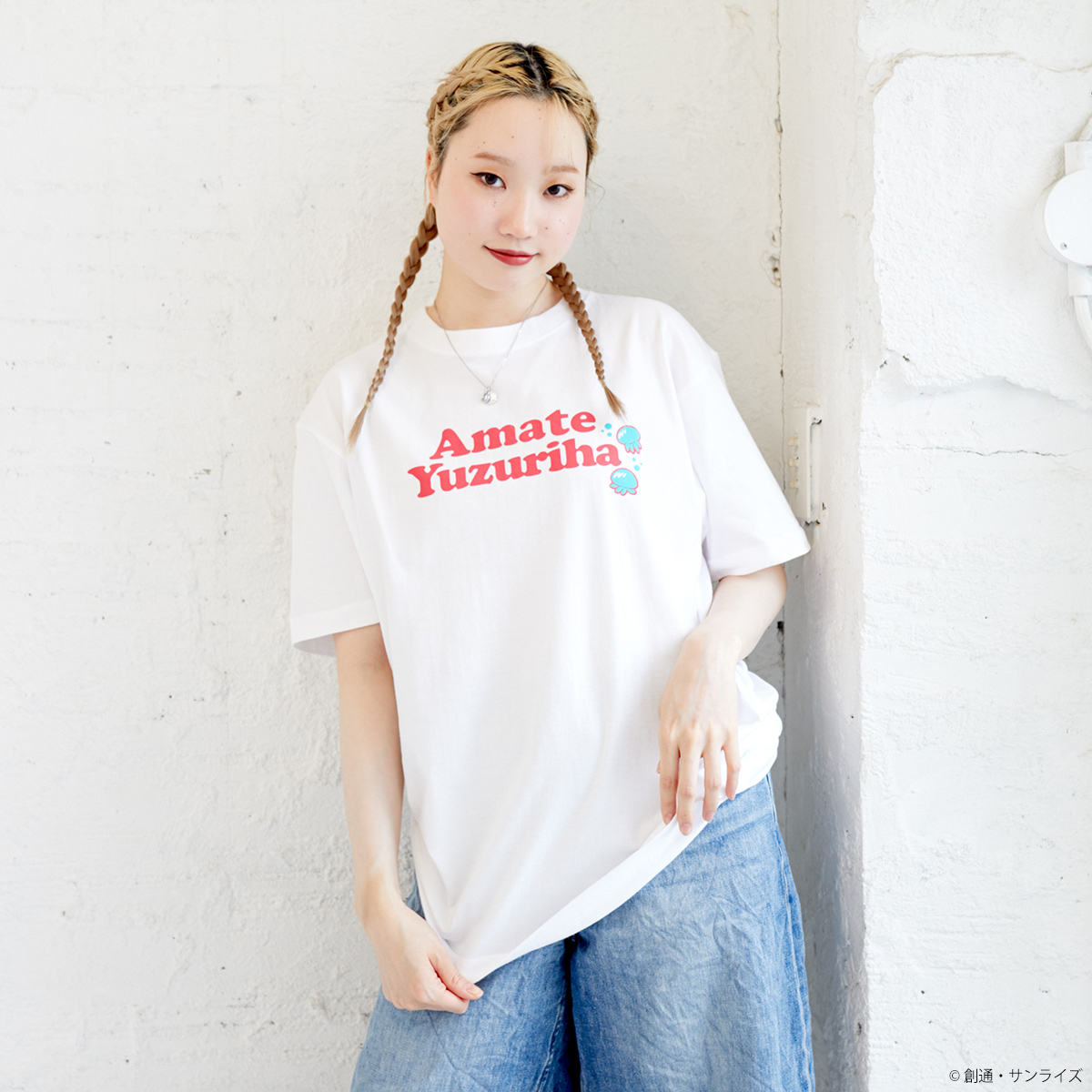 STRICT-G『機動戦士Gundam GQuuuuuuX』キャラネームTシャツ アマテ・ユズリハ柄