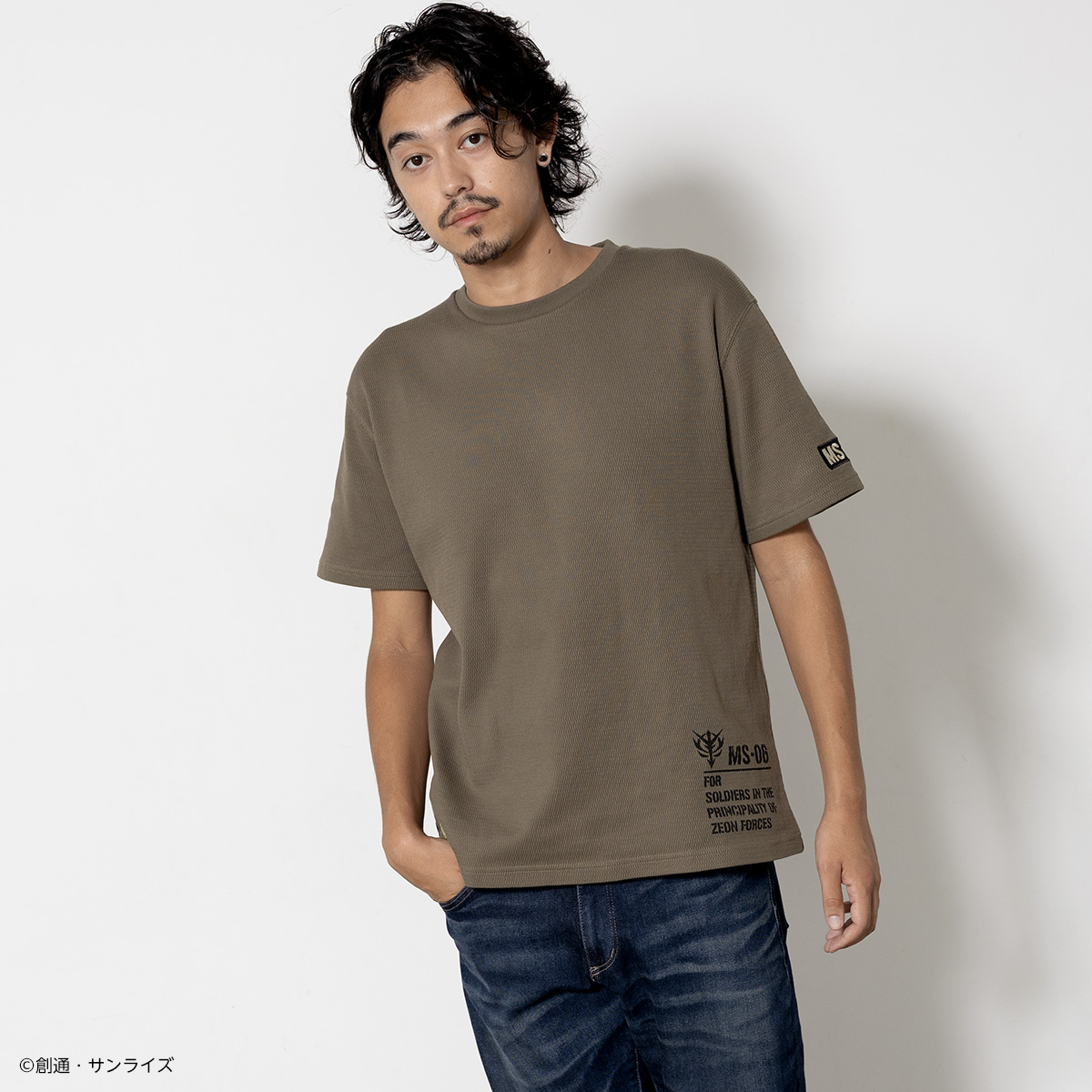 STRICT-G.ARMS『機動戦士ガンダム』ハニカムワッフルTシャツ MS-06ワンポイント
