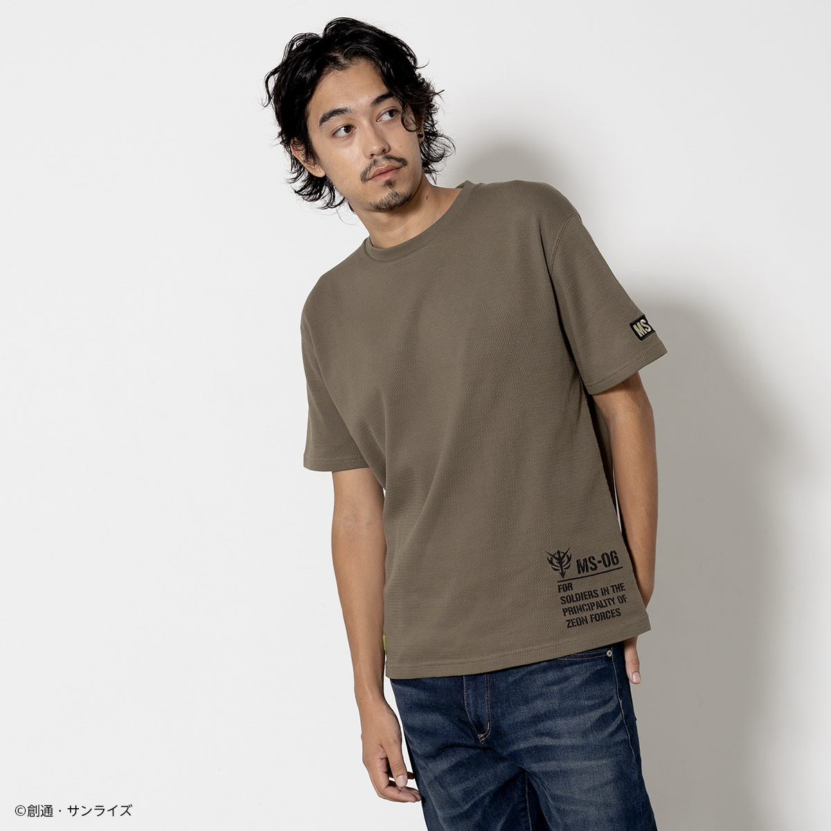 STRICT-G.ARMS『機動戦士ガンダム』ハニカムワッフルTシャツ MS-06ワンポイント