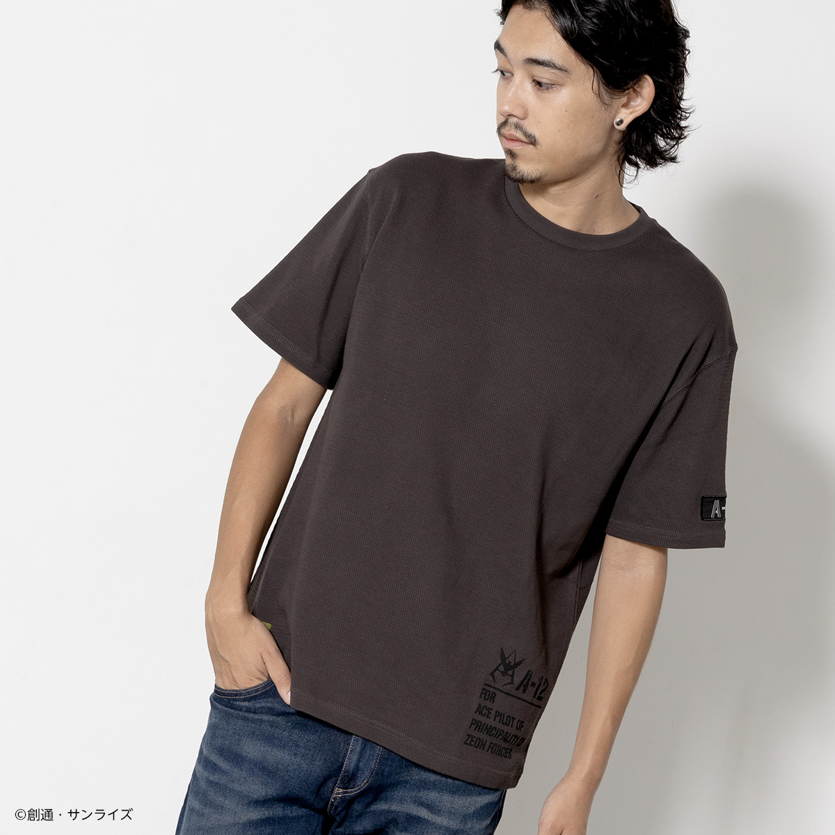 STRICT-G.ARMS『機動戦士ガンダム』ハニカムワッフルTシャツ A-12ワンポイント