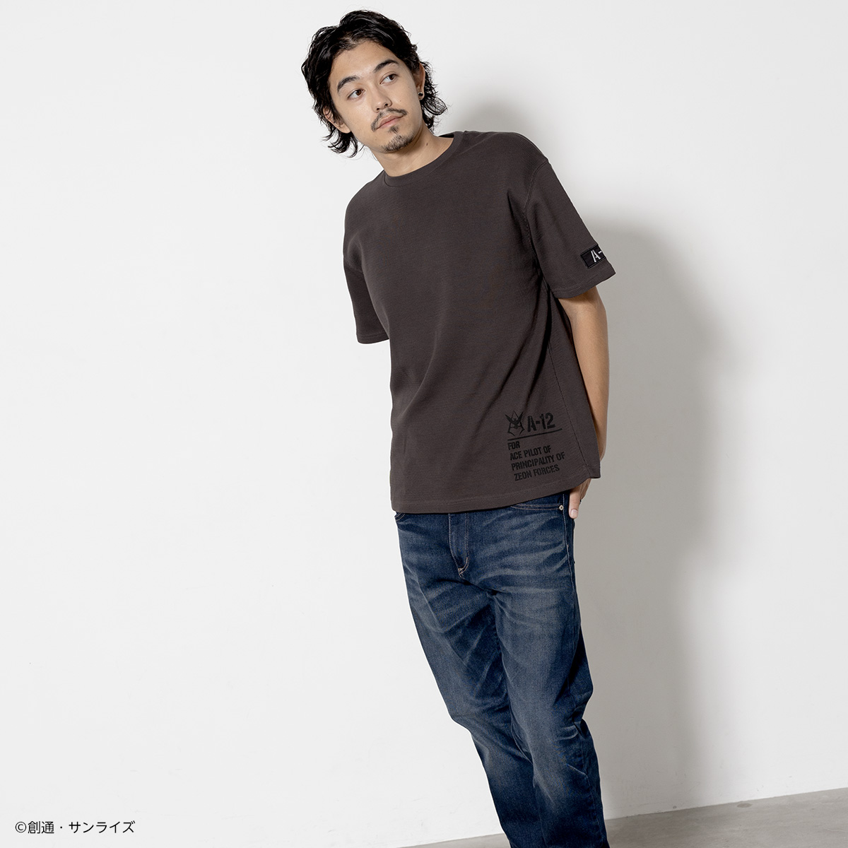 STRICT-G.ARMS『機動戦士ガンダム』ハニカムワッフルTシャツ A-12ワンポイント
