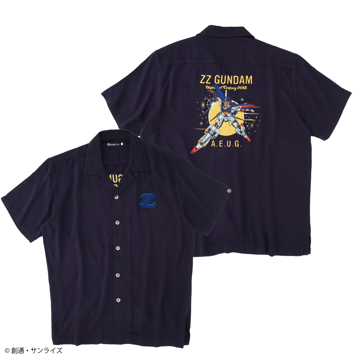 STRICT-G『機動戦士ガンダムZZ』刺繍オープンカラーシャツ MSZ-010 ZZガンダム
